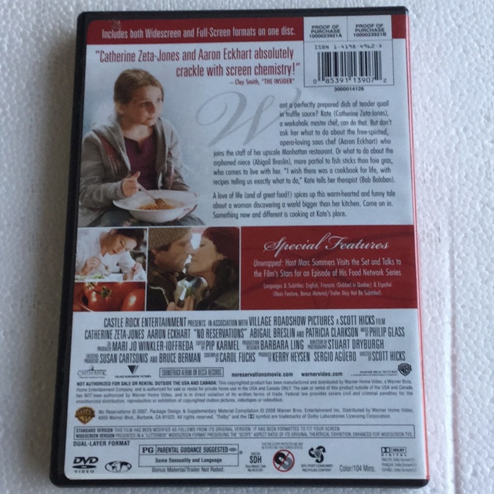 No Reservations DVD - Picture 2 of 3